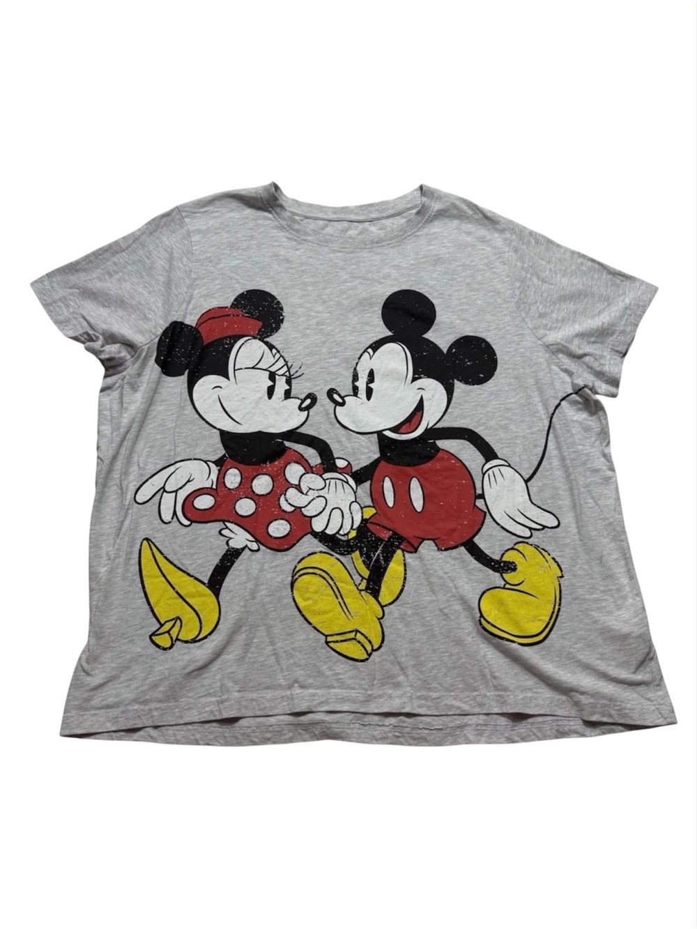 Disney Gray Tee with Classic Mickey & Minnie Graphic